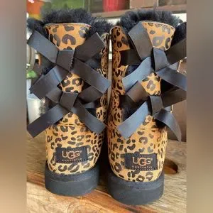 UGG | Shoes | Ugg Boots Bailey Bow Leopard Print | Poshmark